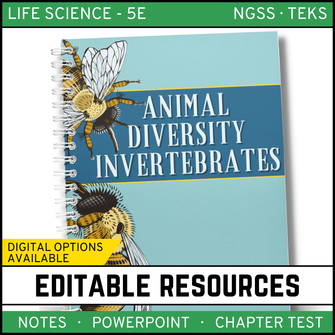 Animal Diversity: Invertebrates Life Science Notes, PowerPoint & Test~  EDITABLE | Nitty Gritty Science